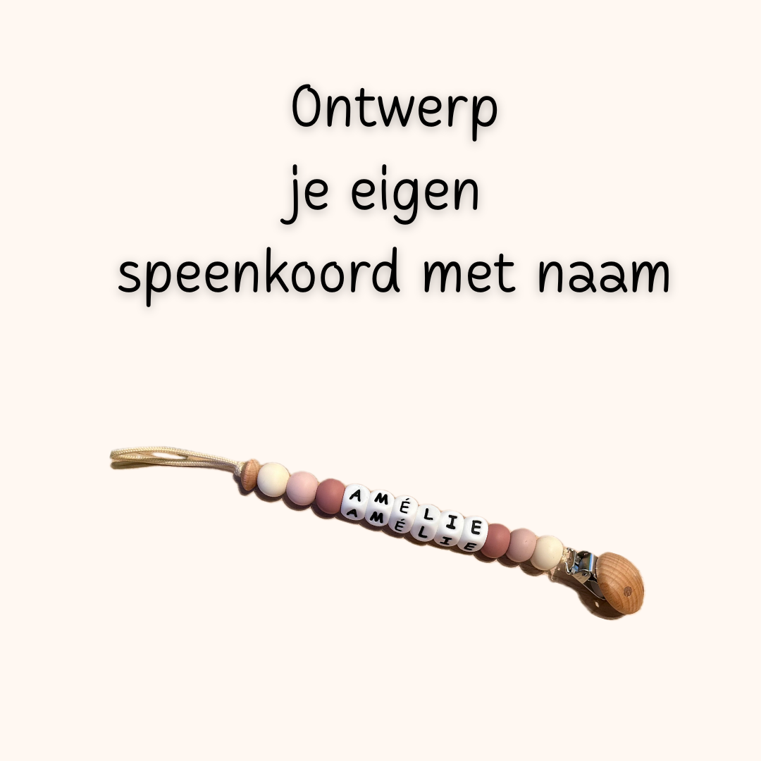 Ontwerp je eigen speenkoord met naam