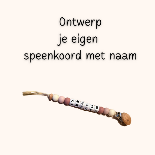 Ontwerp je eigen speenkoord met naam